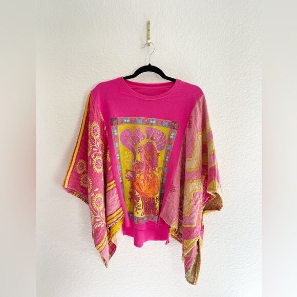 Up cycled Kimonos!  Pink Floyd, Nirvana Kantha Patchwork with graphic band T’s. - Picture 3 of 16